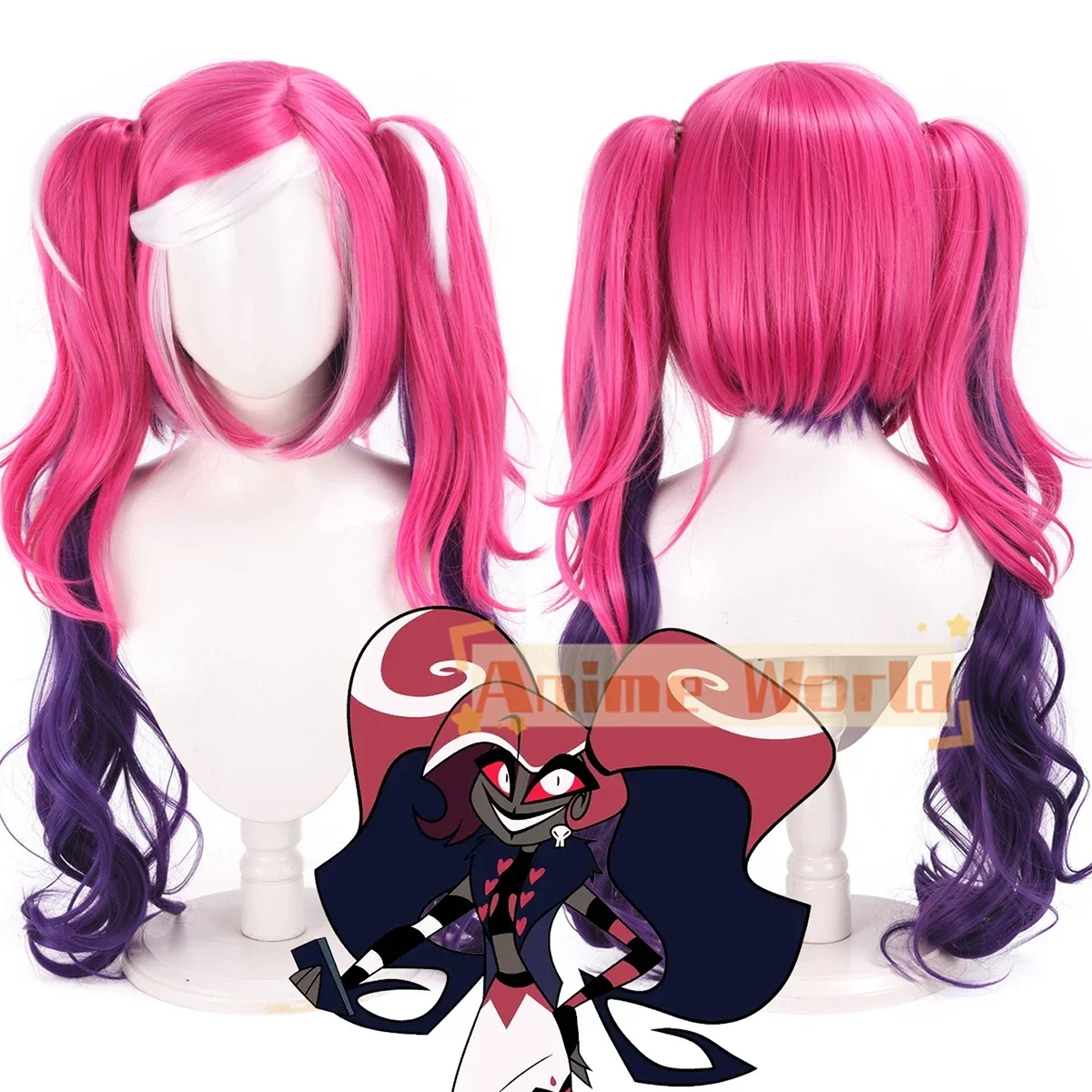 Anime Velvette Hotel Cos Wig Halloween Carnival Party Props Synthetic Hair Heat Resistant Fiber + Wig Cap