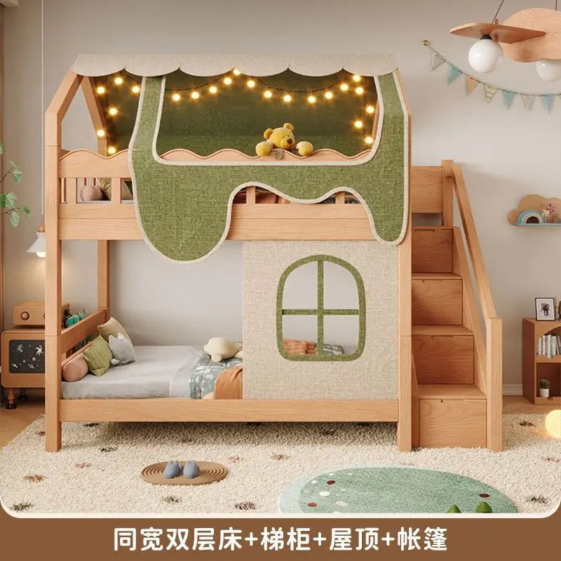 Factory Direct 2026 Nordic all solid wood 1m 5 children's bed girl boy wooden house bed tent tree house bed single small