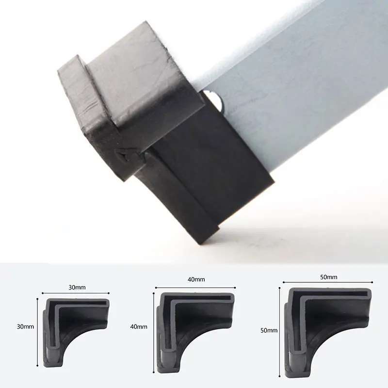 1Pcs L Shaped Angle Iron Foot Pads Non-Slip Floor Protector Black Rubber Angle Iron Caps Steel Frame Leg Pads 3cm 4cm 5cm