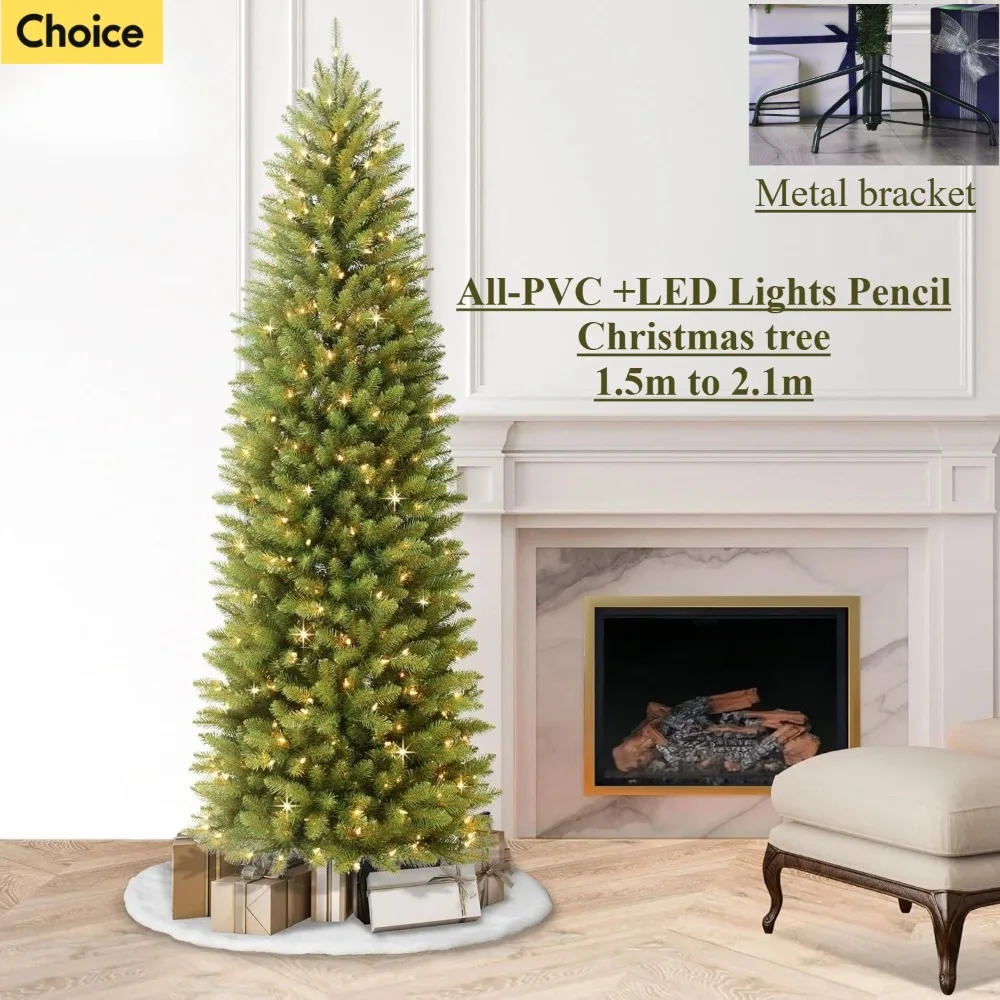 

PVC Artificial Christmas Tree with LED Lights Christmas Tree Home Decoration Christmas Party Atmosphere Decoration 150/180/210cm