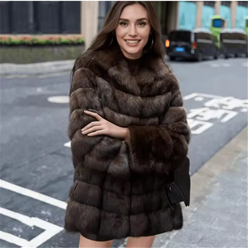 High Quality Fur Coat Faux Mink Fur Women Fur Coat 2026 New Winter Thick Temperament Leisure Warm Hooded Women Fur Coat