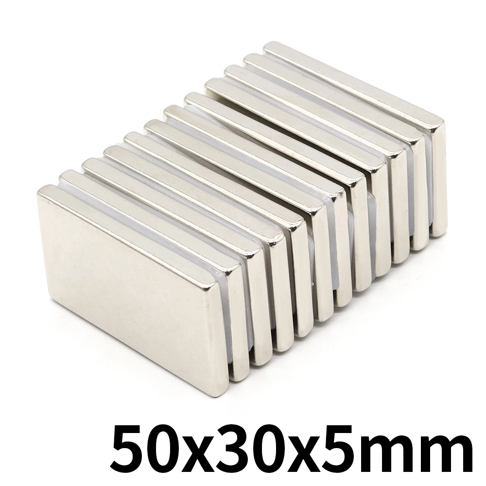 1/2/5/10Pcs Block Magnet 50x30x5 Neodymium Magnet N35 50mm X 30mm X 5mm Permanent NdFeB Super Strong Powerful Magnets