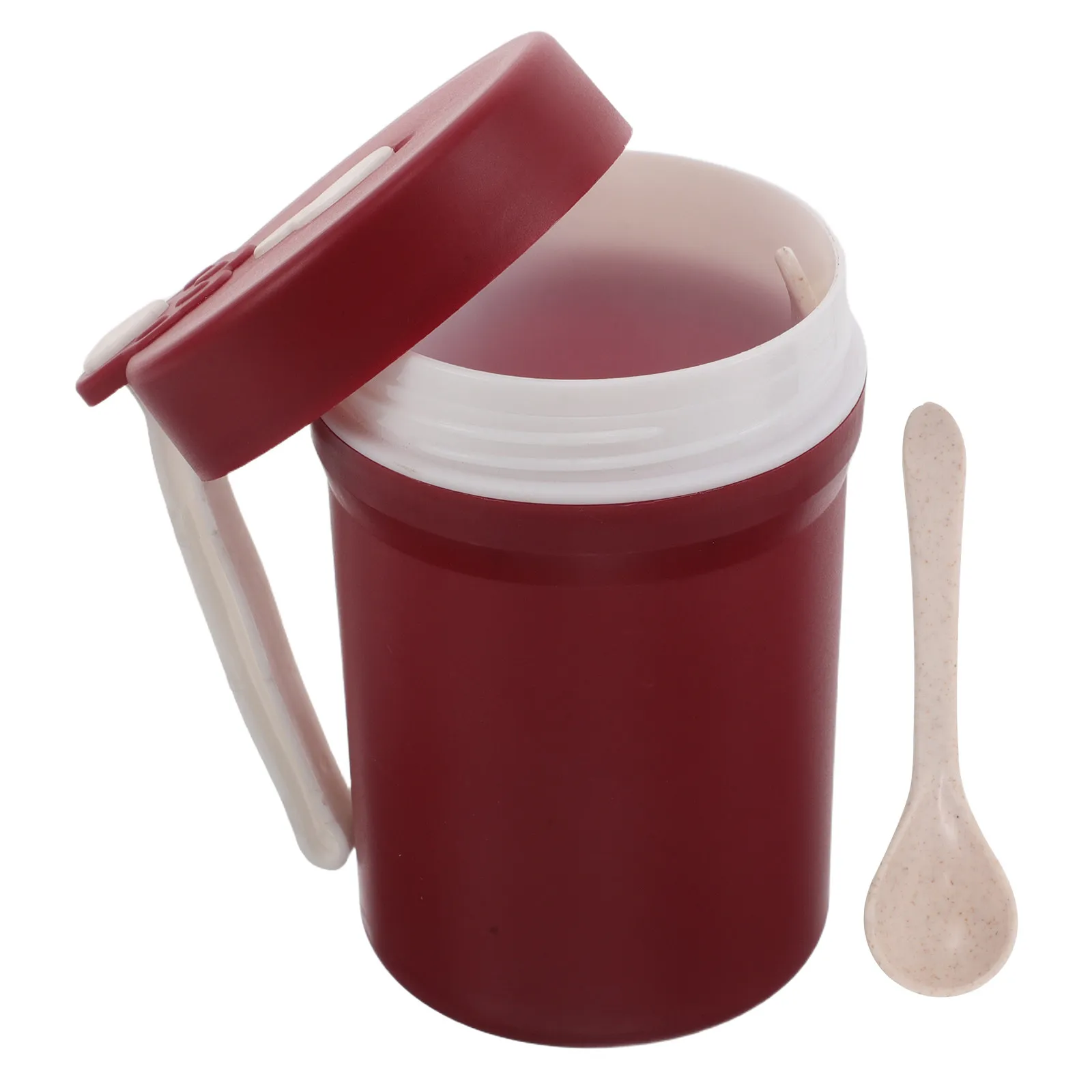 350Ml Insulated Breakfast Mug Microwave Soup Container with Lid and Spoon Portable Leakproof Thermal Jar for Oatmeal Cereal Milk