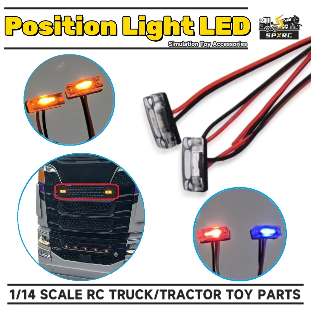 Luz de Posición LED de Simulación para Tamiya RC Scania 770S 6X4 56368 8X4 56371, Escala 1/14, Piezas de Repuesto para Control Remoto y Juguetes DIY