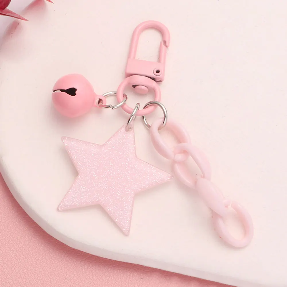 Porte-clés en acrylique étoiles scintillantes pour filles, pendentif cloche, sac à dos, breloque pour sac, sauna, coque de téléphone, cadeau créatif JODIY