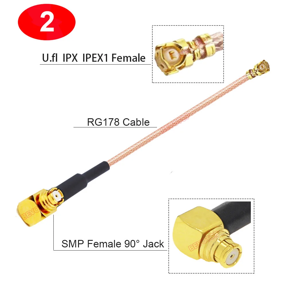 1 шт. SMP к кабелю SMP «папа/гнездо» к u.FL 1 гнездо RG178 кабель RF коаксиальный косичка удлинитель антенны перемычка BEVOTOP