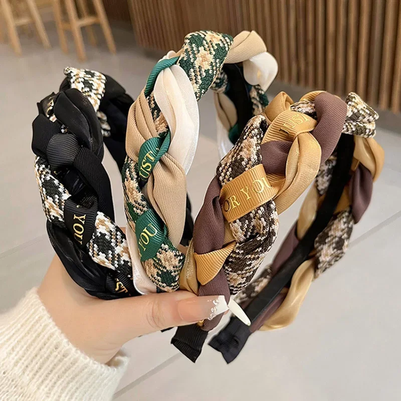 

Fashion Hair Hoop Hair Bands for Women Retro Braided Headbands Twist Knitting Hairband Korean Girls Hair Accessories Headwear