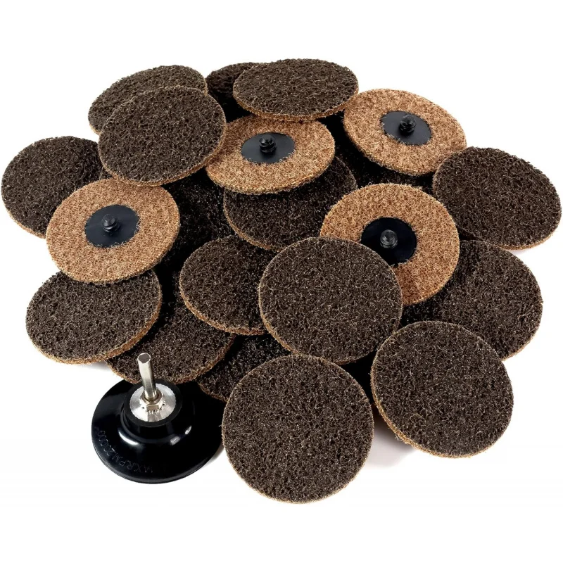 25Pcs Coarse 3 Inch Quick Change Discs 1Pcs 1/4 Shank Holder for Die Grinder Disc Polish Rust Wood Sanding