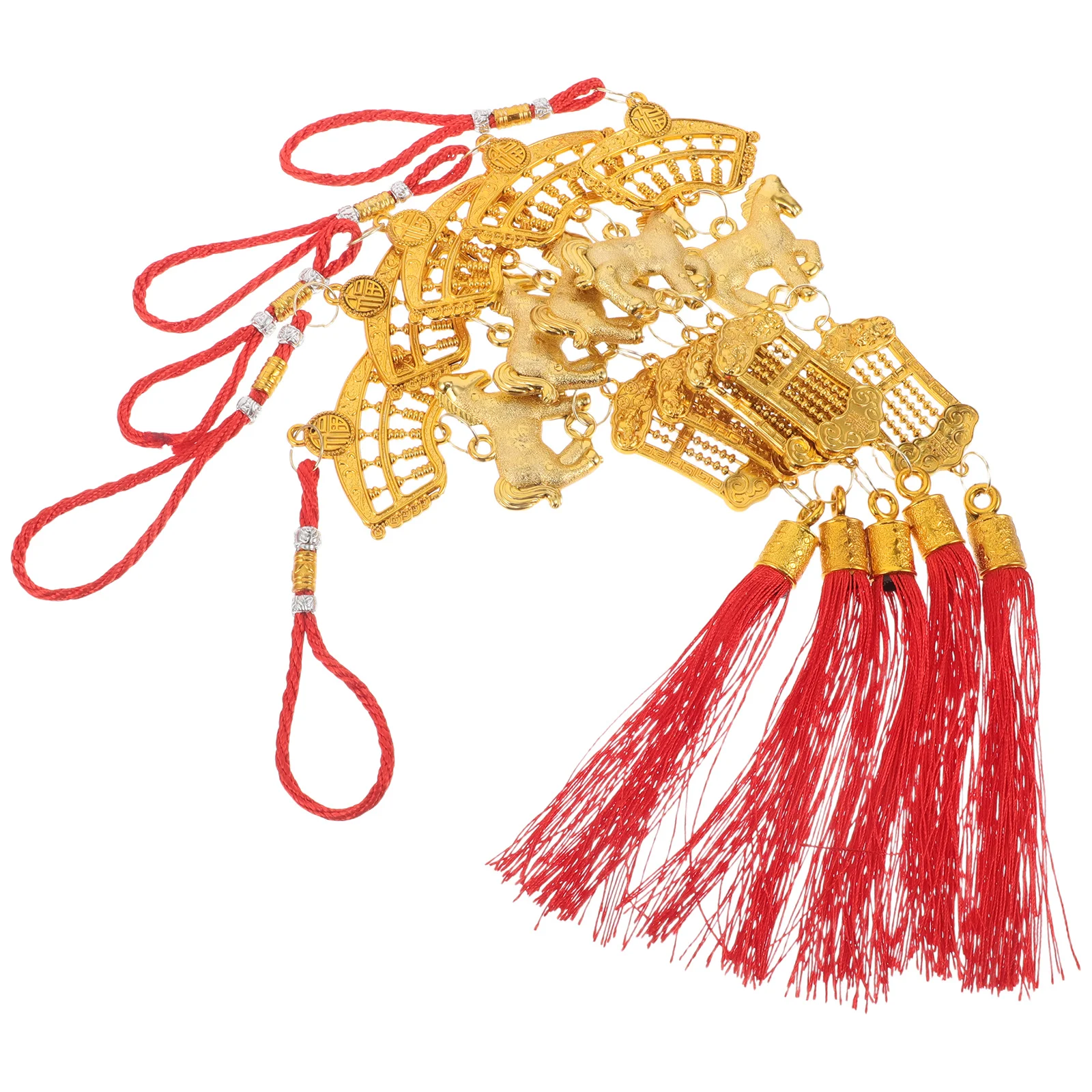 

8pcs Horse Year Hanging Pendant Decor For Home Office Wall Car New Year Lucky Charm Ornament Miniature Horse Sculpture Chinese