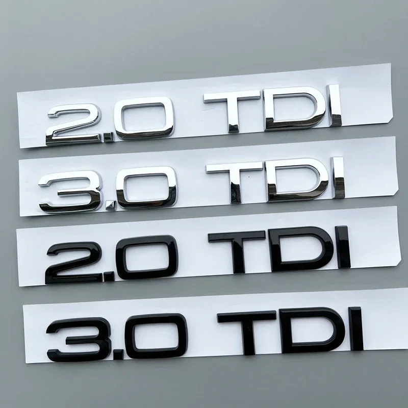 Car 3D ABS 2.0 3.0 TDI Letters Logo Badge Emblem Decals Sticker For Audi A3 A4 A6 A8 A5 Q3 Q5 Q7 Q2 V6 Styling Accessories