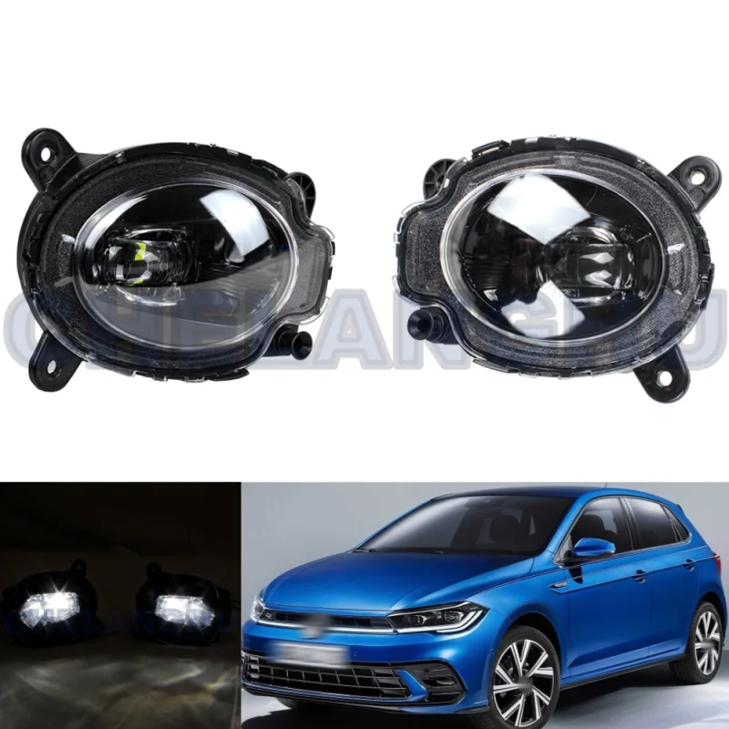 LED Car Light For VW polo 2018 2019 2020 2021 2022 2023 Pair Left+Right Front Fog Light Fog Lamp 5JF941701 5JF941702