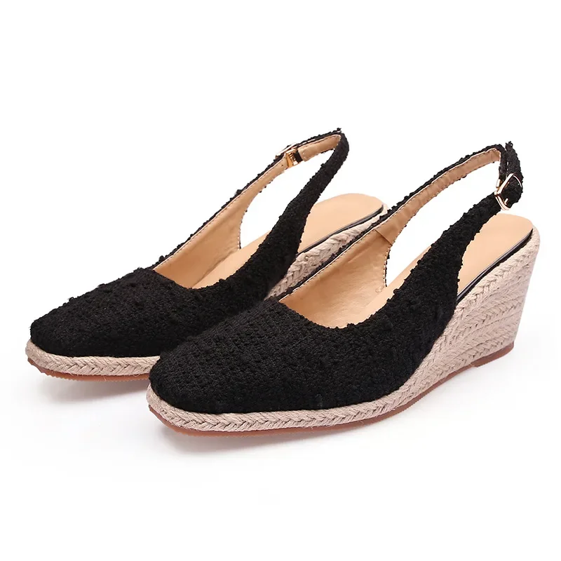 2024 Summer Fashion High Heels Women Party Shoes Ladies Wedges Heels 8cm Pointed toe Women Pumps Plus Size 42 D086