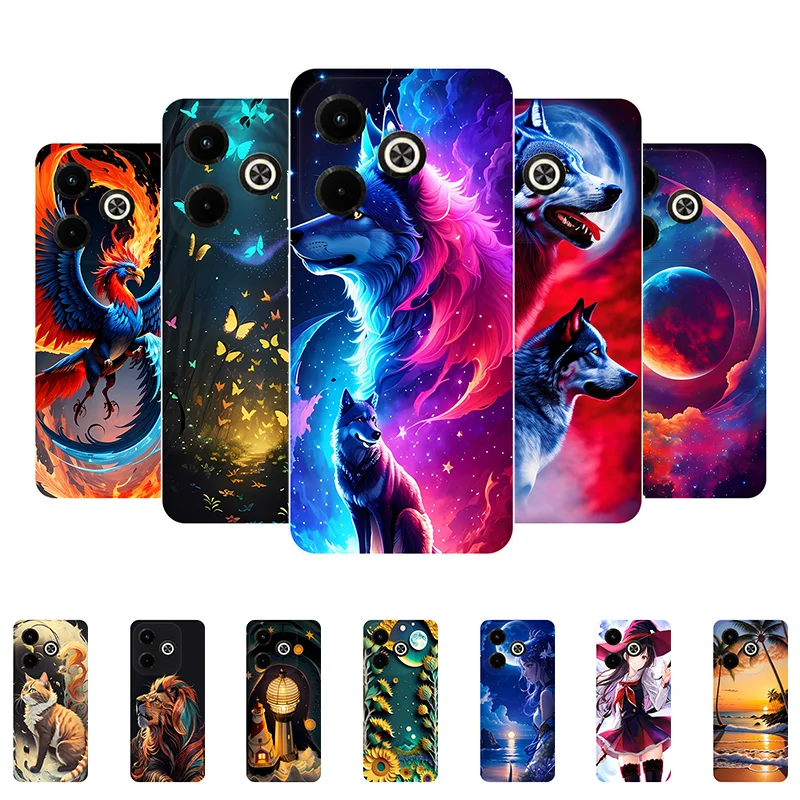 for Infinix Hot 40i Case Silicone Wolf Animal TPU Soft Protective Back Cover Case For Infinix Hot 40i X6528B Phone Case Hot40i