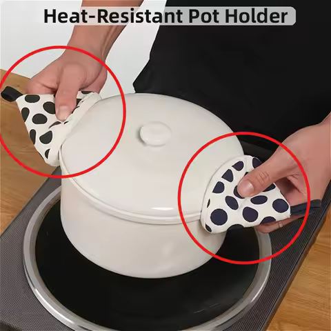1pc Heat-Resistant Sleeve Triangular Heat-Resistant Cap Thickened Cotton Fabric Kitchen Easy-Clean Household Pot Holder