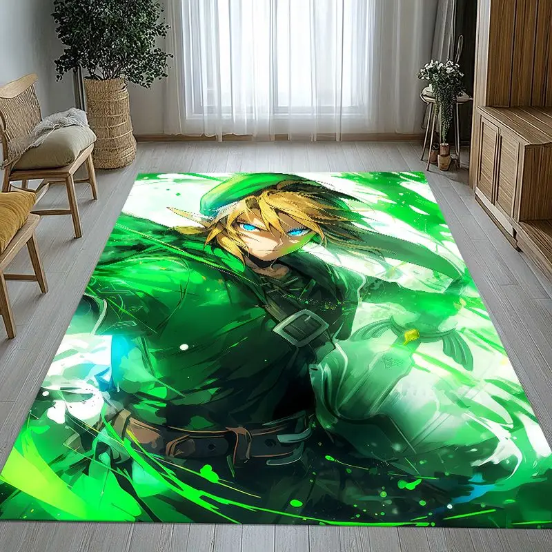 Classic Game Z-Zelda Hylian Crest Link Non-Slip Large Area Rug for Living Room,Bedroom Playroom Carpet Mat for Sofa,Home Decor