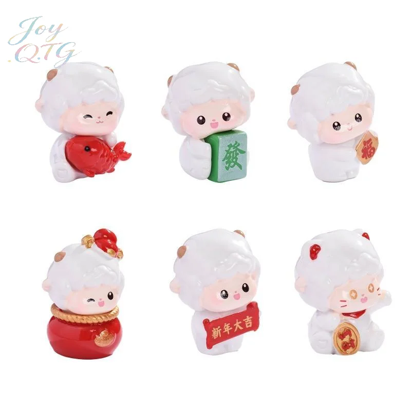 Hot 1PCS 2027 Chinese Zodiac Goat Lunar DIY Animal Fairy Home Garden Decoration Miniature Items Figurines Ornaments Room Decor