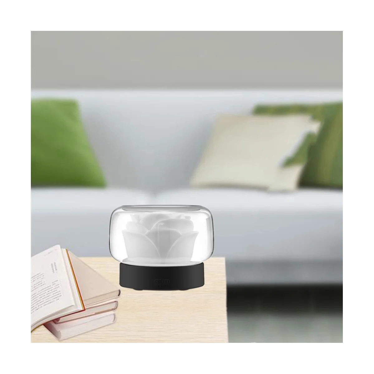 Humidificador purificador de aire de flores de 400Ml, difusor de aceites esenciales de aromaterapia con luz ambiental para el hogar, enchufe estadounidense