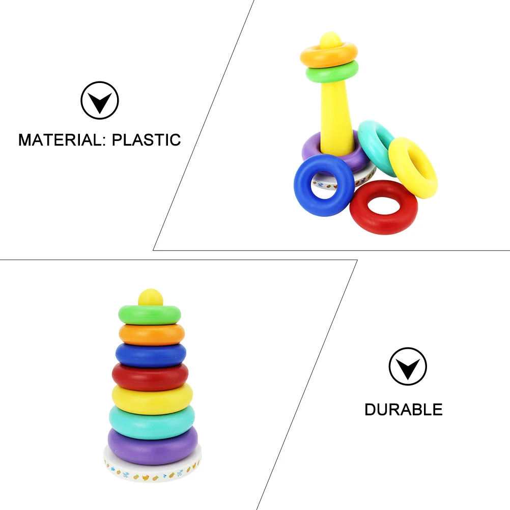 1 Set Of Ring Stacking Game Baby Educational Building Block For Kids Colorful Stacking Blocks Develop Hand Eye Coordination