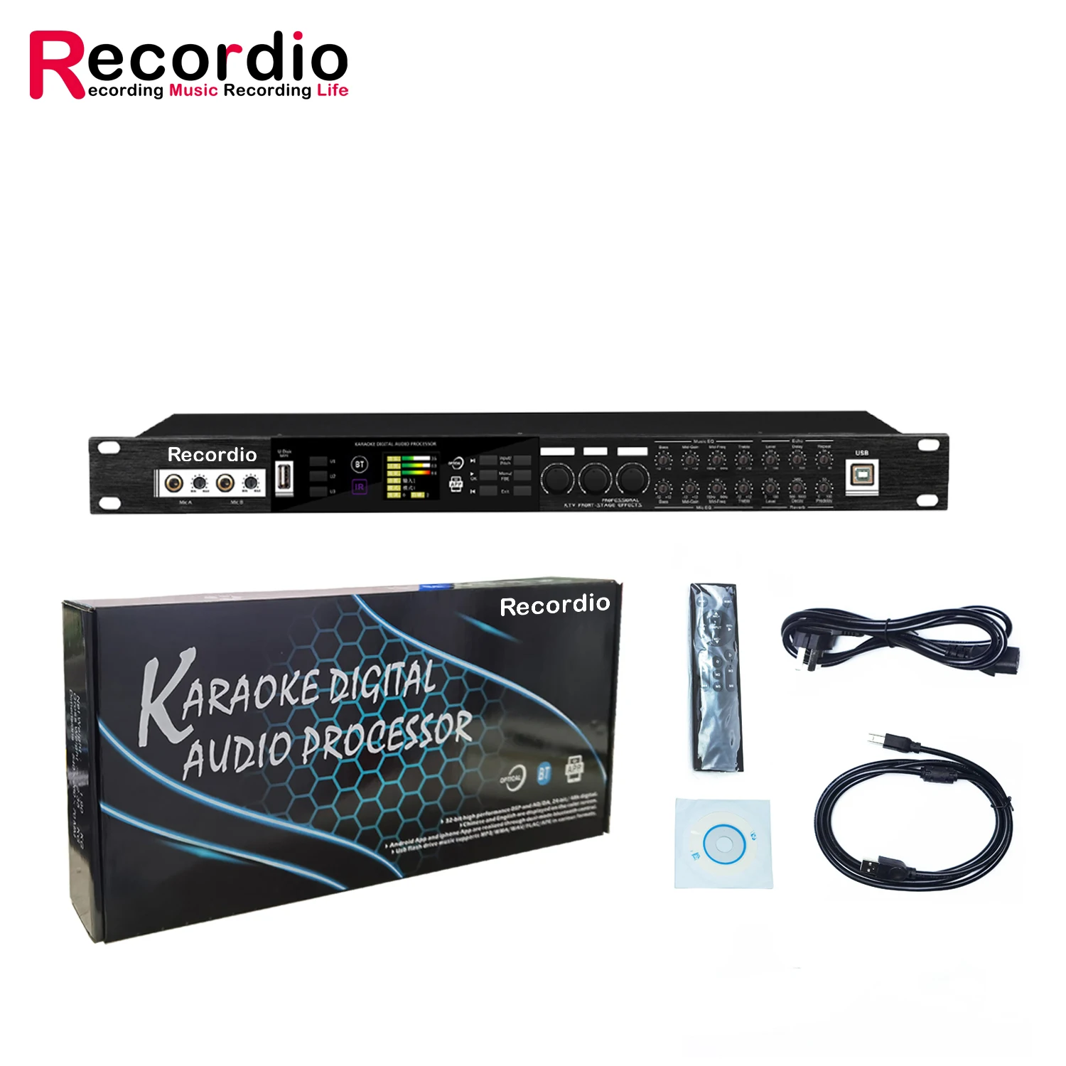 GAX-K500 KTV Pre-effector Audio Processor Sound System digital effect Processor For Wedding Karaoke Singing