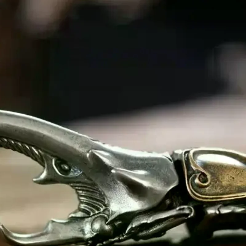 Vintage Beetle Keychain Metal Bottle Opener With Intricate Wing Design Durable Keyring For Men Metallic Finish Unique Gift