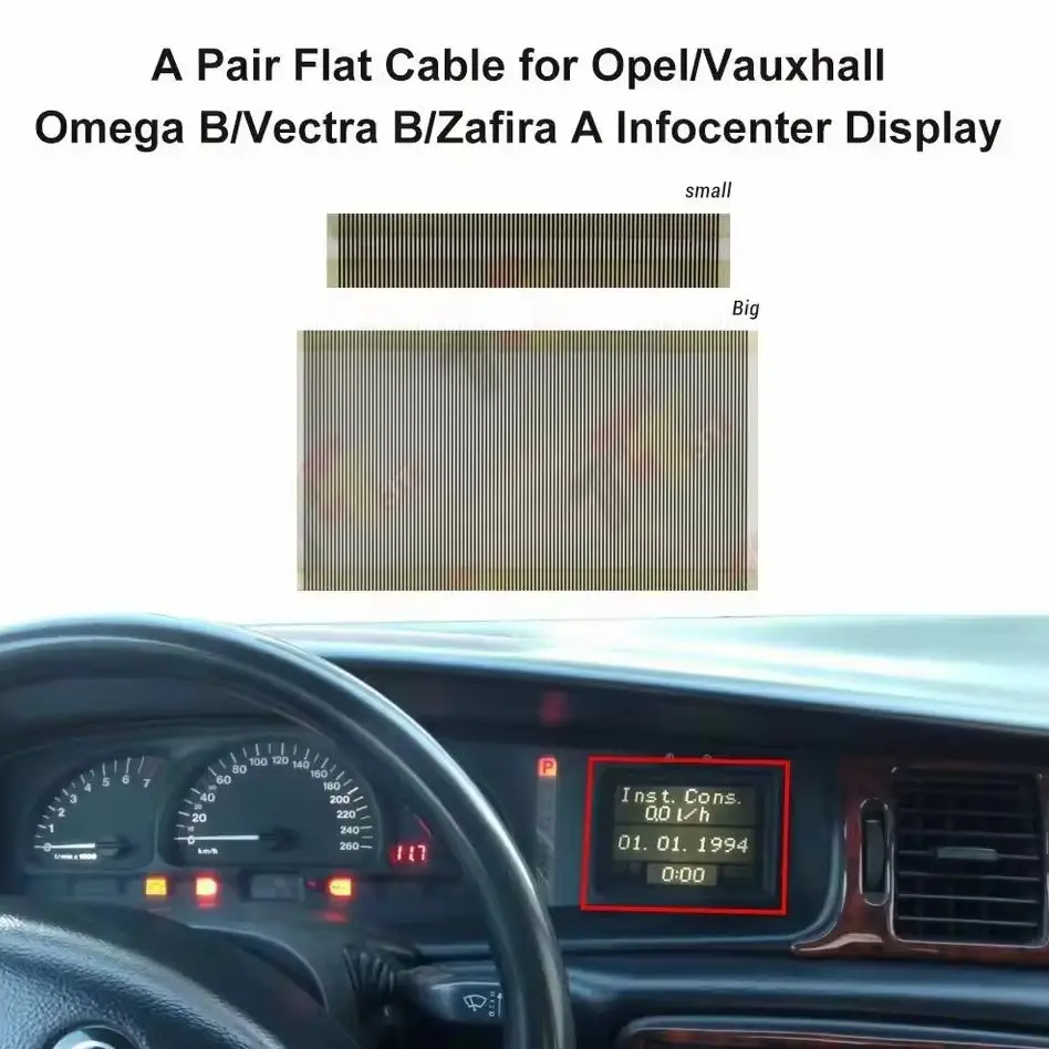 2pcs/Set Flat Cable for Opel Vauxhall Omega B/Vectra B/Zafira A Infocenter Display - view 3