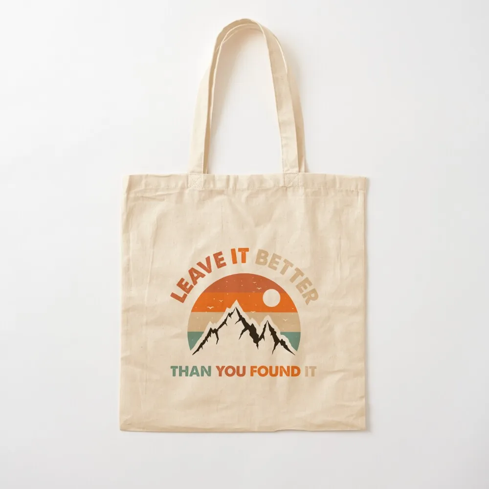 Retro and Vintage Leave it Better Than You Found it Earth Camping Save the Planet Tote Bag Canvas Canvas Tote Bag