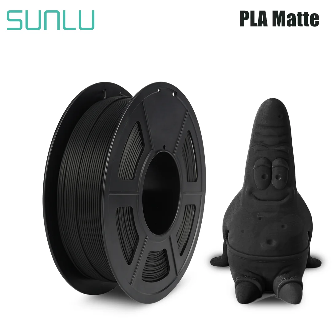 SUNLU Matte PLA 3D Filament 1KG Shine-Free Surface 1.75MM Arrange Neatly Eco-Friendly No Knot No Bubble Eco-Friendly Odorless