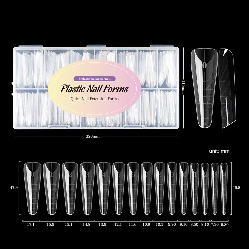 MOWOT New Square Dual Nail Form Extension False Nail Tips Quick Building Gel Molds Full Cover Large Size Acrylic Nail Top Forms - Image 8