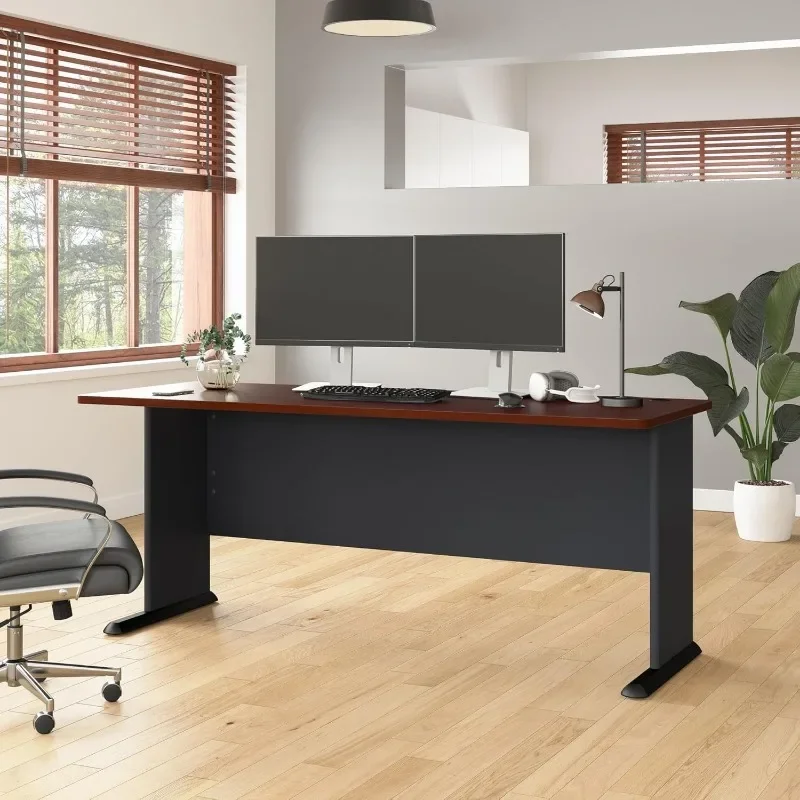 Bush Business Furniture Series Desk in Hansen Cherry e Galaxy robusto e durevole