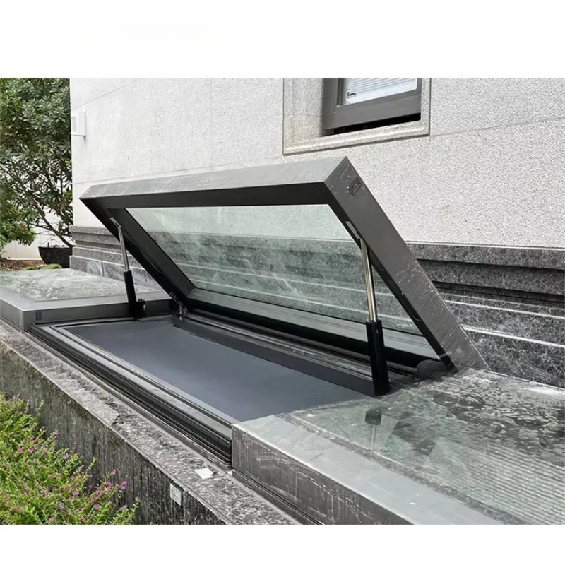 Led Skylight Glass Fixed Aluminum Frame Skylight Window Automatic Aluminum Modern Window Design Roof Windows