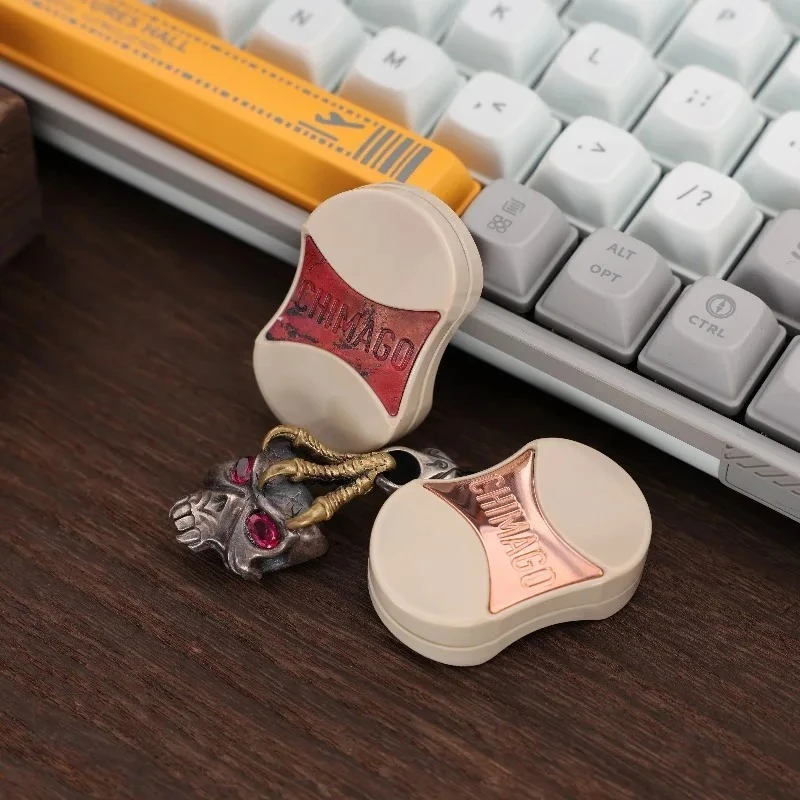 Chima EDC Angry Phase Peek Copper Mechanical Fingertip Push Card Decompression Desktop Toy