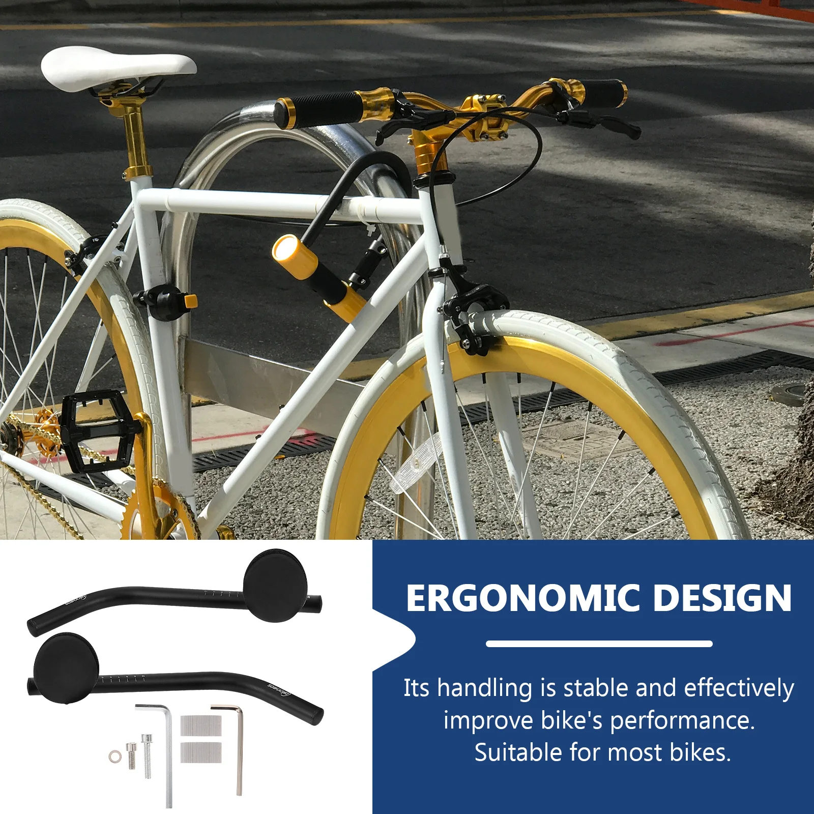 

Aluminum Alloy Bicycle H lebars Long distance Bend for Mountain Bike Durable Lightweight 10cm Straight Section Split Design Aero