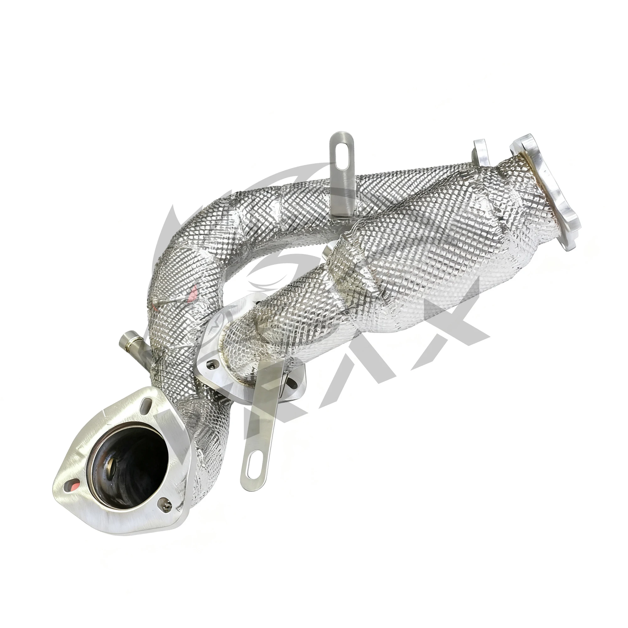 High Flow Downpipe with Heat Shield WRAX Exhaust for Audi Q5 Q5L B9 2.0T Stainless Steel 304 Support Customization