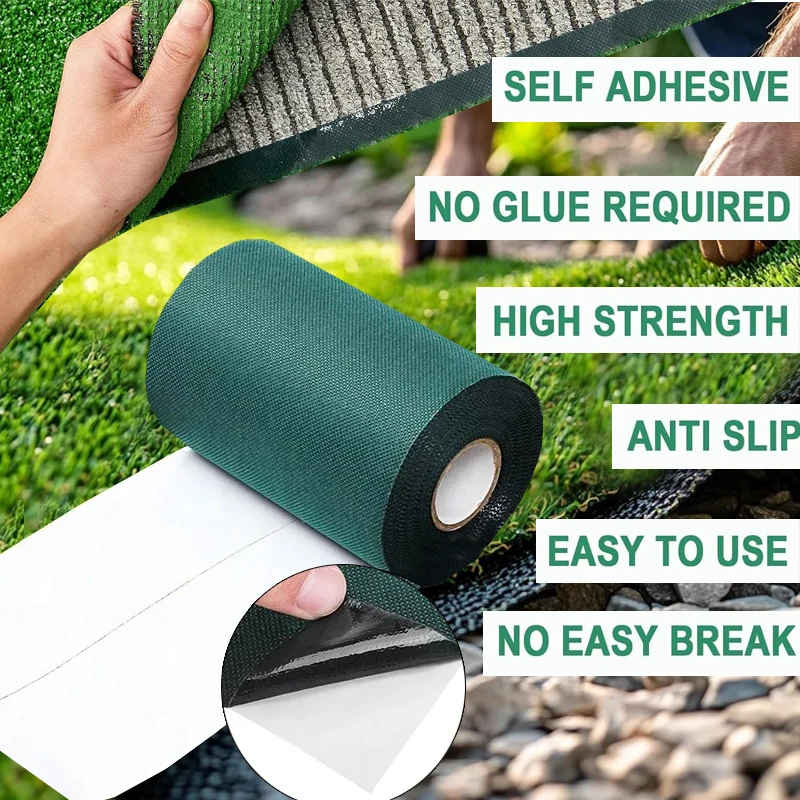 

Artificial Grass Glue Peel Tape 5/5cmx15/5m Weather Resistance Self-Adhesive Synthetic Seaming Turf Tape for Lawn/Carpet Joint