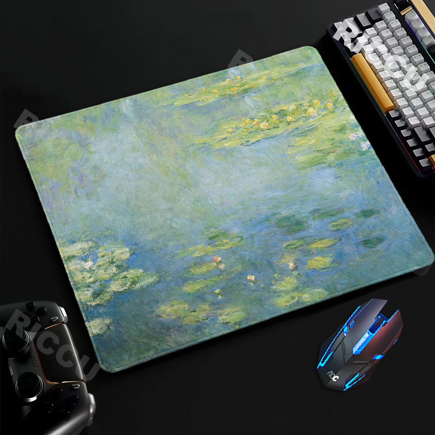Claude Monet Art Kleines Mauspad, Ölgemälde-Mauspad, PC-Gamer-Schreibtischunterlage, Computer-Bürounterlage, Laptop-Tastaturunterlage, Schreibtischzubehör