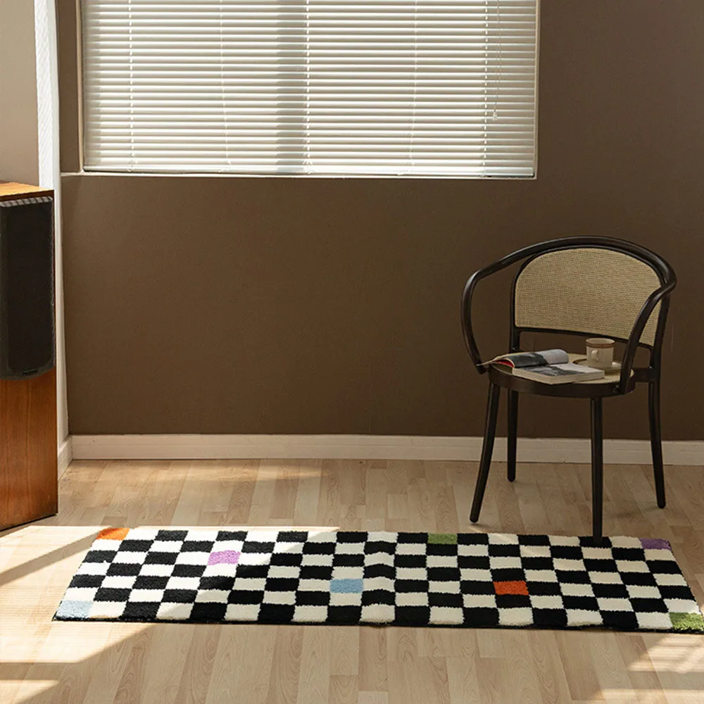 Blao Checker board grid decoration bed sofa bathroom porch balcony kitchen side foot mat carpet/cushion/living room carpet/carpe