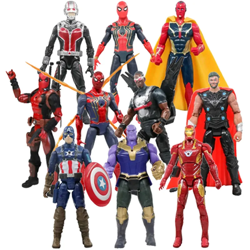 Avengers Marvel Hero Iron Man Spider Man Captain Thanos Deadpool Dr Strange Hulk Loki Figures Model Dolls Christmas Gift Kid Toy