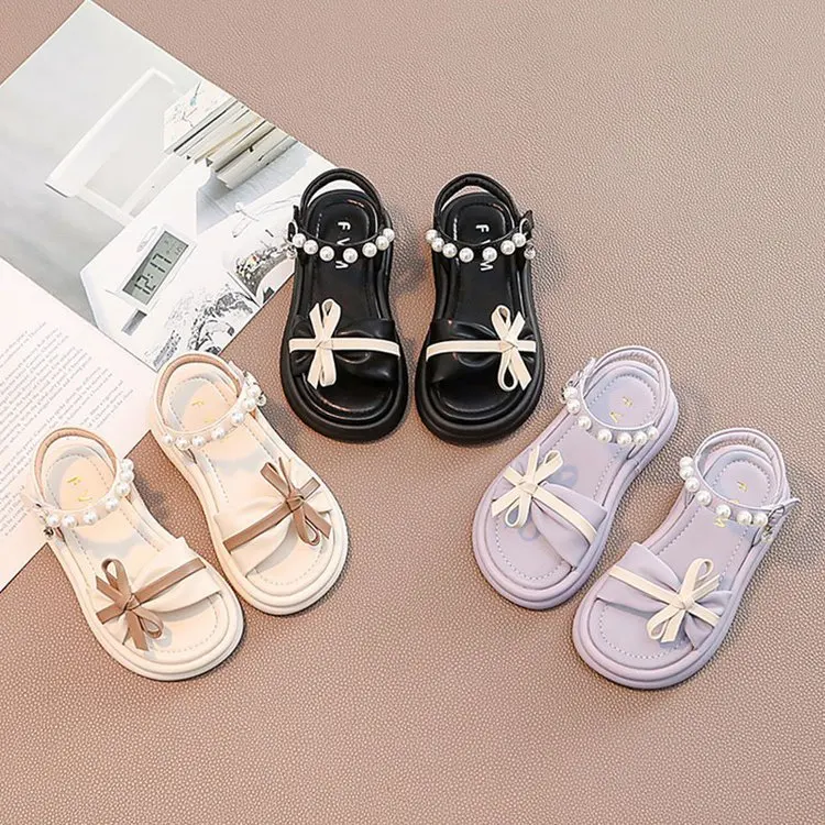 Girls' Shoes Children's Princess Sandals 2024 New Summer Summer Baby Soft Soled Ocean Beach Big Children's Sandals