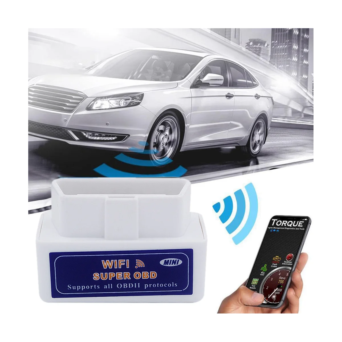 Herramienta de diagnóstico automotriz OBD2, escáner V1.5, WIFI, OBDII, código