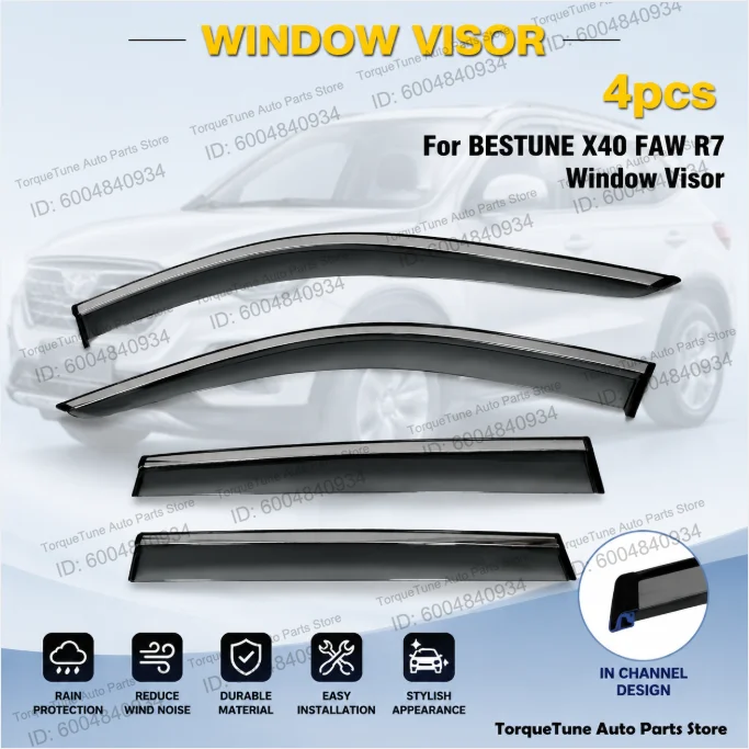Premium In Channel Direct Fit Easy Installation Window Visor Wind Deflector For BESTUNE X40 FAW R7 2017-2020 Side Window