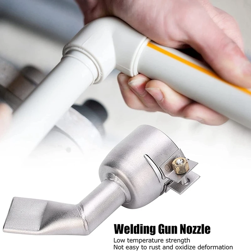 2Pcs Welding Gunnozzle 120 Degree Stainless Steel Flat Nozzle Welder Tips For Vinyl PVC Plastic