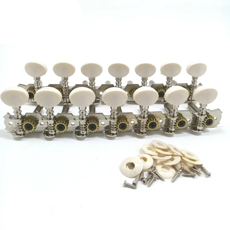 14 Strings Acoustic Guitar Tuning Pegs Chrome Plated Machine Heads 7L 7R Acoustic Guitar Instruments Accessory Part