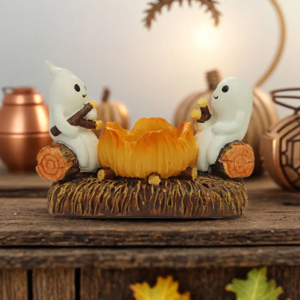 1/2pcs Halloween Ghost Kerzenhalter Spooky Ghost Lagerfeuer flackernde Kerzenhalter dekorative Tee licht Kerzenhalter Tisch dekoration