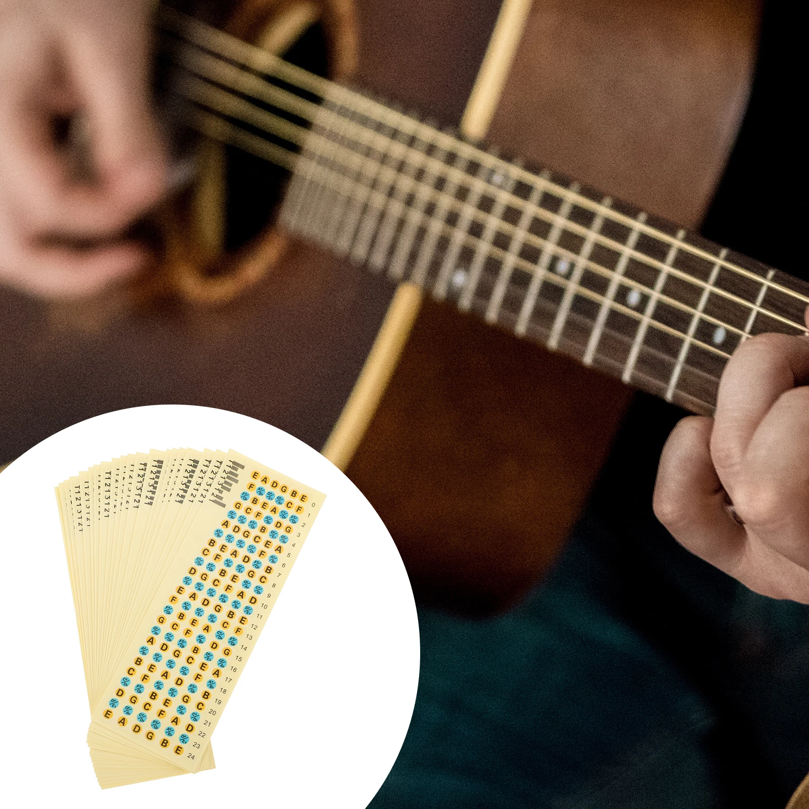 

20Pcs Bright Guitar Fretboard Note Stickers Self Learning Aids Easy Apply Scale Labels Guitar Accessories for Beginners