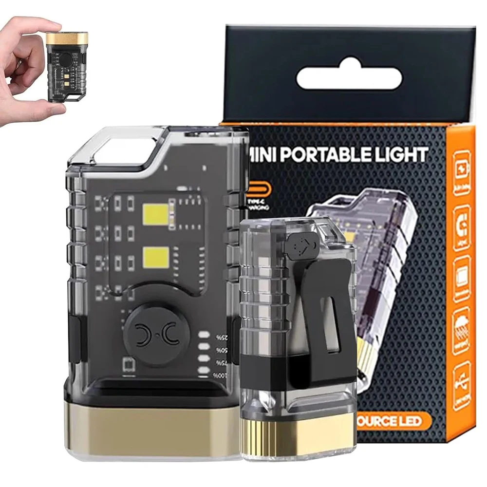 

Мини-светодиодный фонарик с УФ-черным светом 365 нм, USB C, перезаряжаемые маленькие мощные фонарики, мини-карманный брелок-вспышка