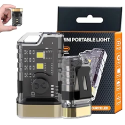 Mini Led Flashlight with 365nm UV Black Light USB C Rechargeable Small Powerful Flashlights Mini Pocket Keychain Flash Light