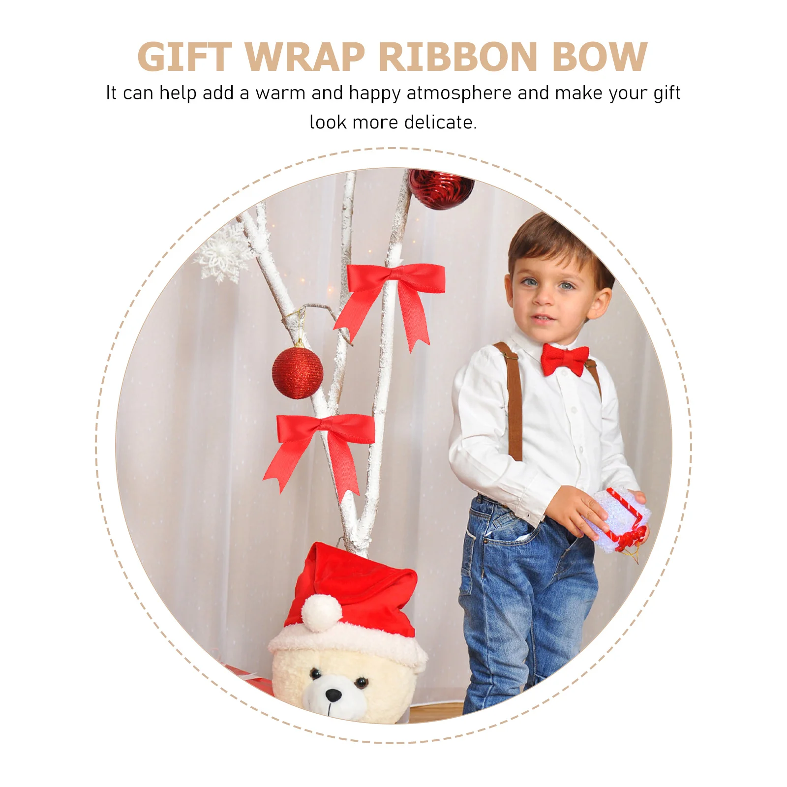 

30Pcs Small Red Bows DIY Wedding Party Decorative Gift Wrapping Bowknots Flowers Present Box Decor Small Red Bows