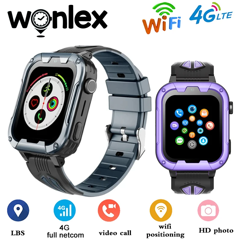 Wonlex Kids Smart Watch KT32 Android 8.1 GPS Tracker Watch with Whatsapp Chat SOS Phone Call Video Call SmartWatch for Children