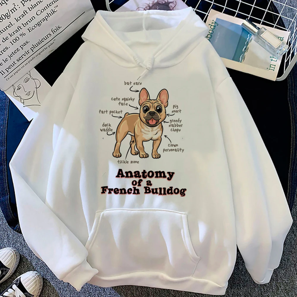 

Bulldog hoodies women Kawaii graphic harajuku Pullover female streetwear Hooded Shirt