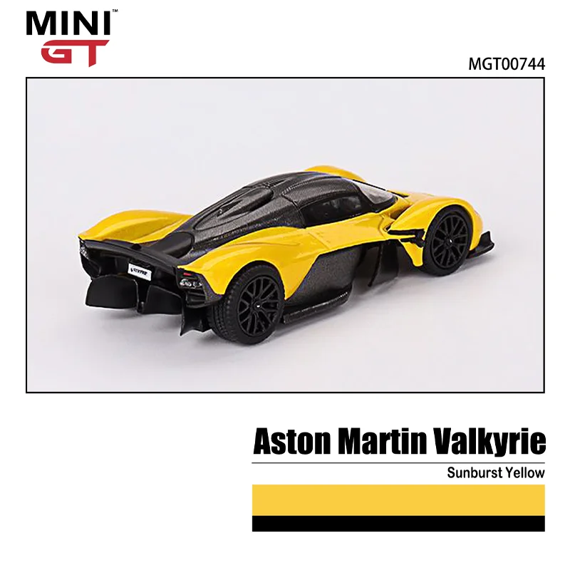 MINIGT Scale 1/64 ASTON MARTIN VALK YRIE Sunbrurst Yellow Alloy Toy Motor Vehicle Diecast Metal Model Gifts